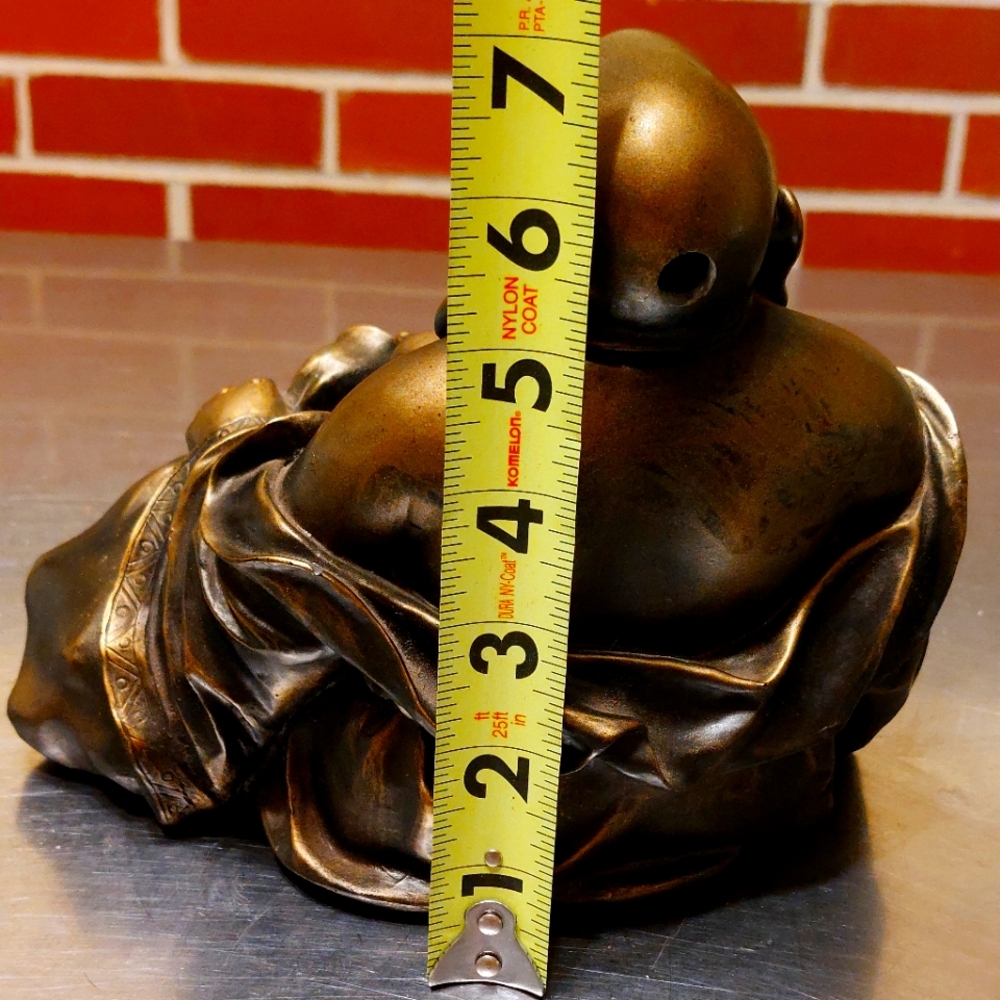 Large, Gold, Laughing, Buddha, Sculpture, Statue, Incense - Picture 9 of 10